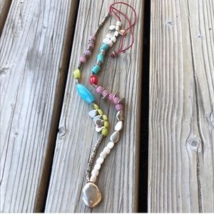 Uno De 50 RARE Sterling Mixed Media Long Necklace!
